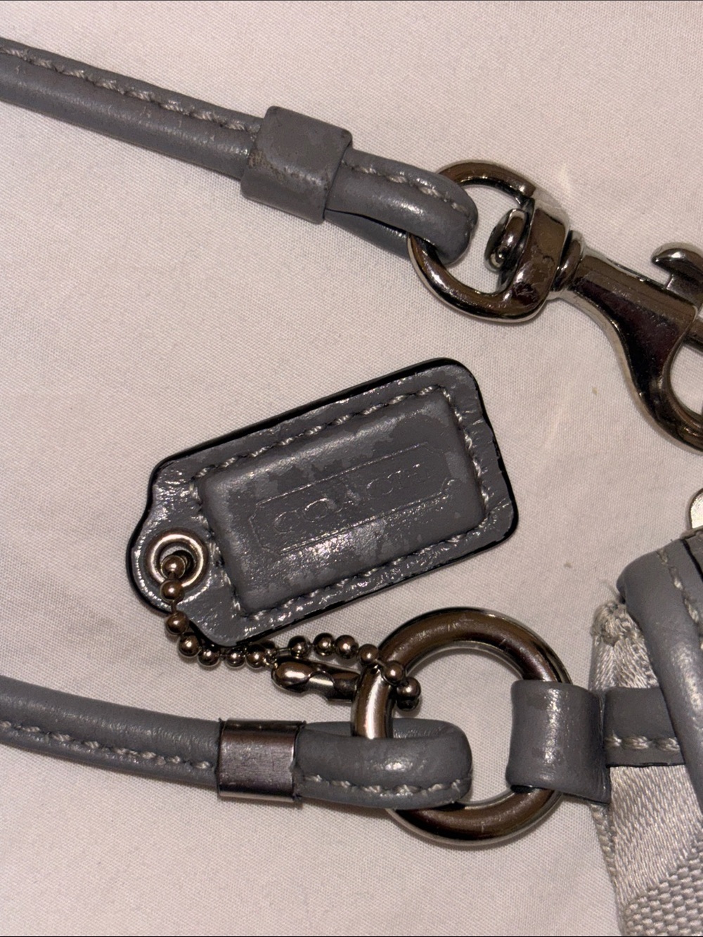 Coach Silver Gray Signature Clutch Wristlet - Picture 2 of 4